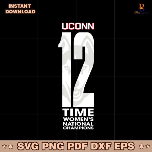 Uconn 12 Time Ncaa Women National Champions SVG