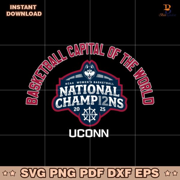 Uconn Basketball Capital Of The World National Champions SVG