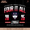 Uconn Huskies Four It All 2025 PNG