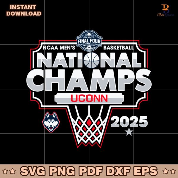 Uconn Huskies National Champions 2025 Ncaa Basketball SVG