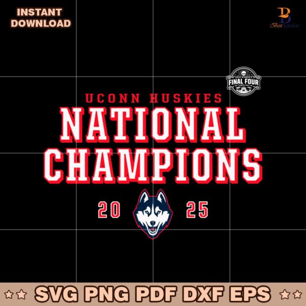 Uconn Huskies National Champions 2025 SVG