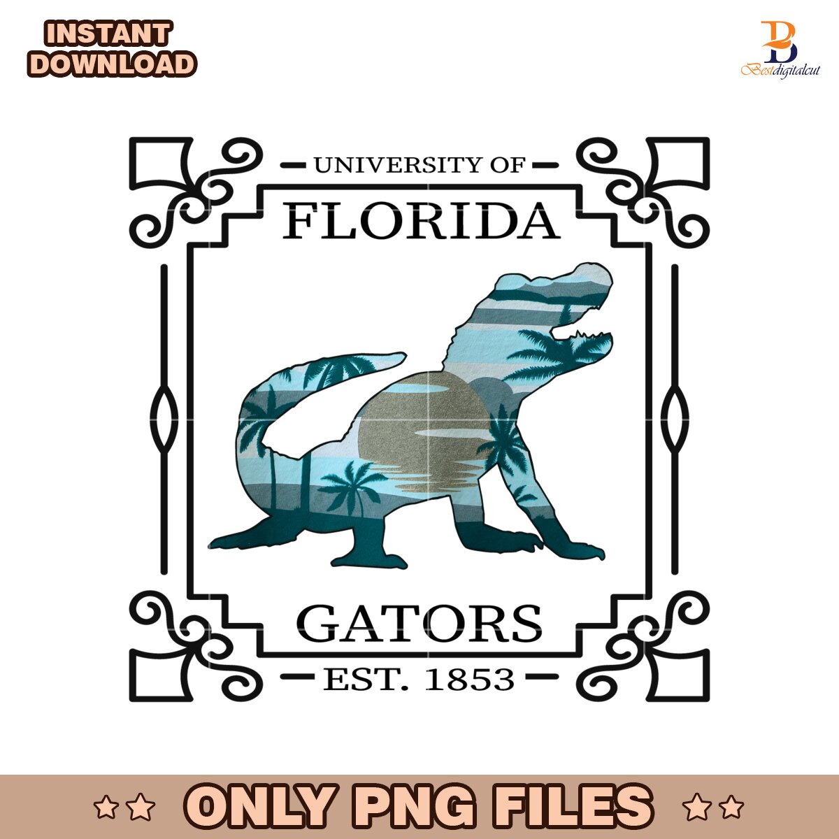 University Of Florida Gators Est 1853 State Scenery PNG