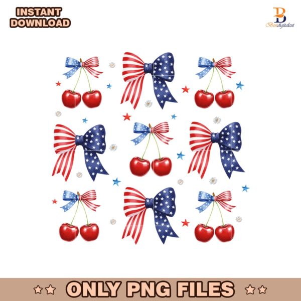 Usa Coquette Bow Retro America 4Th July PNG