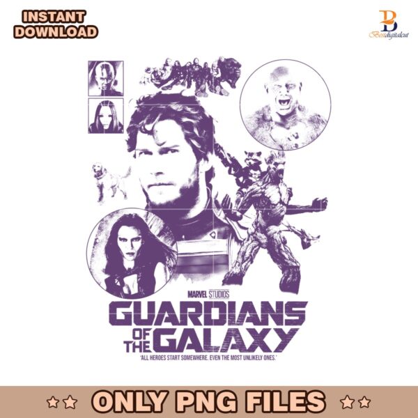 Vintage Marvel Studio Guardians Of The Galaxy PNG
