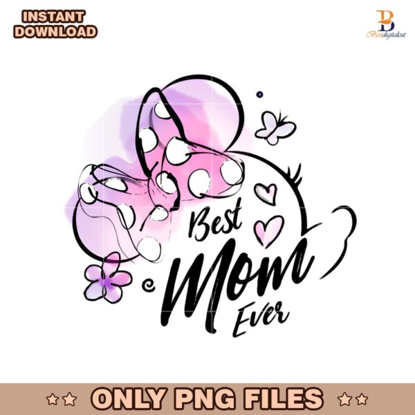 Watercolor Minnie Mouse Best Mom Ever Disney PNG