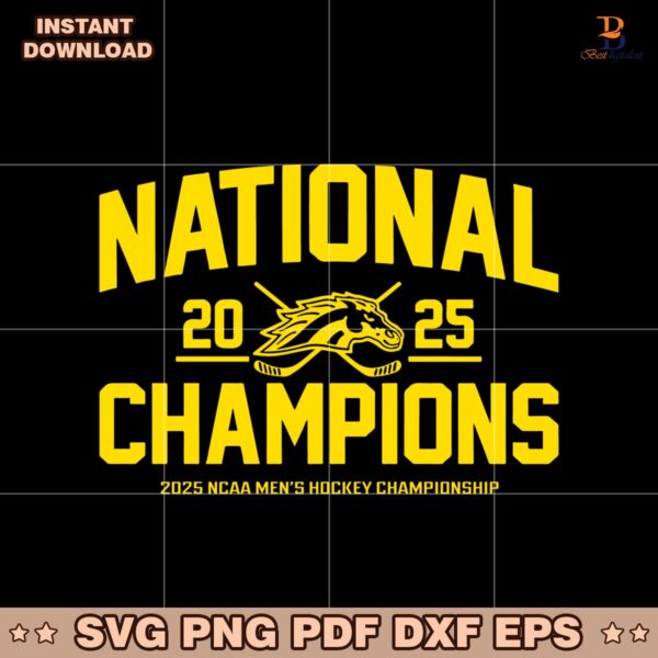 Western Michigan Broncos Hockey 2025 National Champions SVG