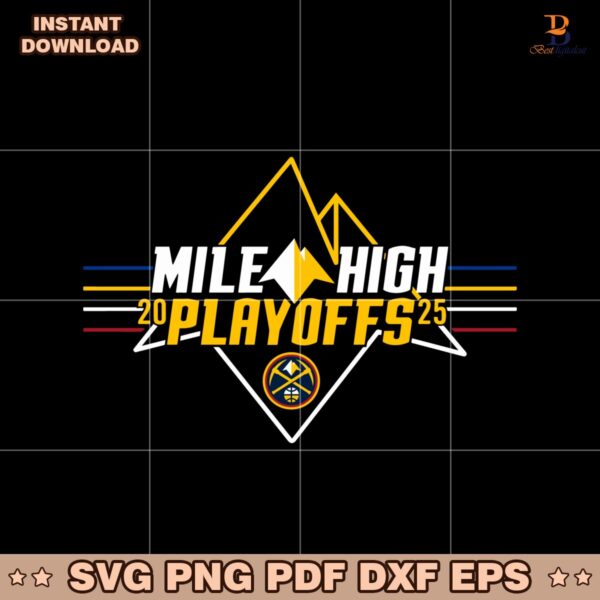 2025 Nuggets Playoffs Neon Mile High SVG