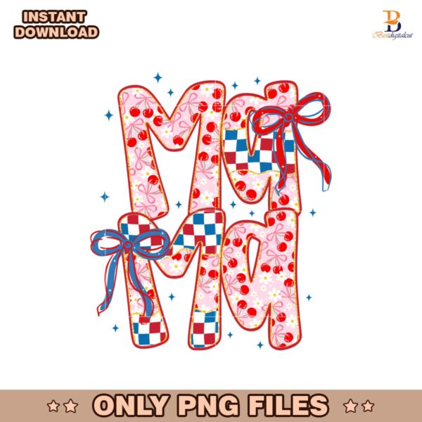 4Th Of July Mama American Coquette Usa PNG