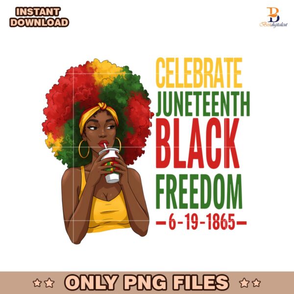 Celebrate Juneteenth Black Freedom 1865 PNG