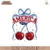 Checkered America Vibes Cherry Coquette Bow Patriotic PNG