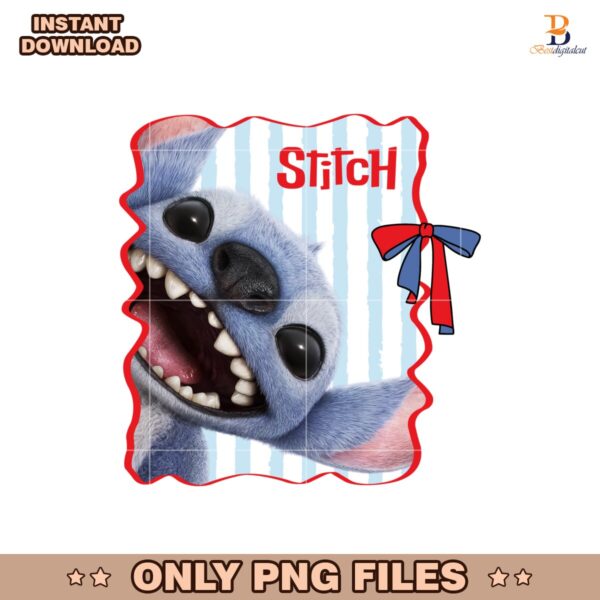 Cute Disney Stitch Blue Alien Fluffy Cartoon Frame PNG
