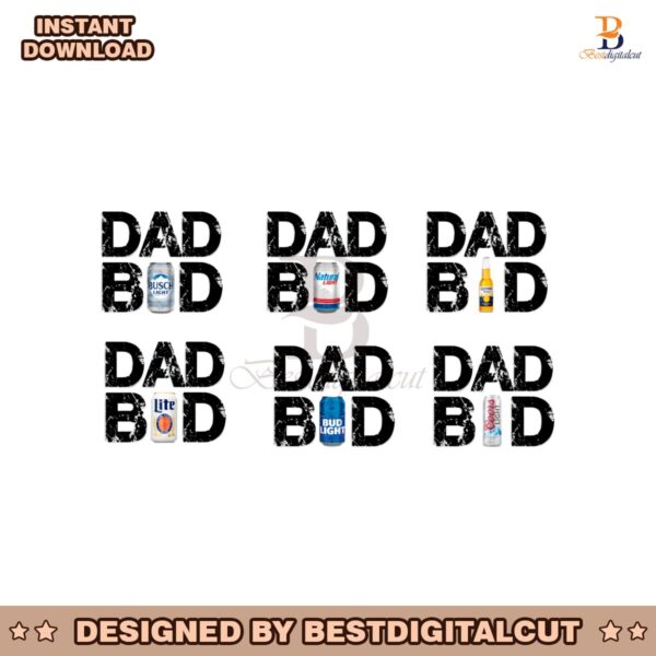 Dad Bod Beer Busch Light Miller Lite Bud Light PNG Bundle