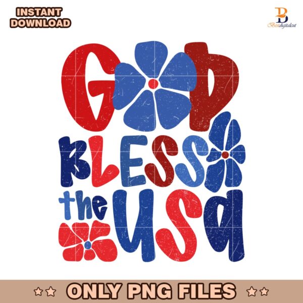 God Bless The Usa Retro Patriotic Independence Day PNG