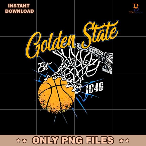 Golden State Basketball Vintage Est 1946 Retro PNG