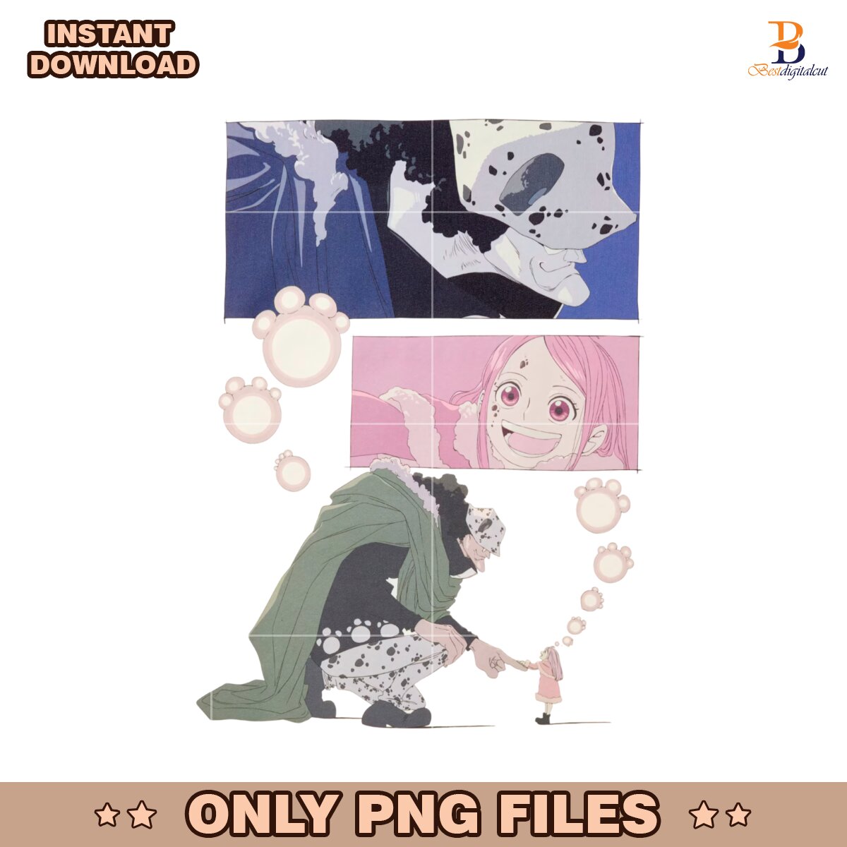 Kuma And Bonney A Fathers Love Never Fades One Piece
PNG