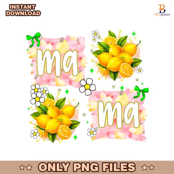 Lemon Mama Floral Bright Summer Mom Png Sublimation