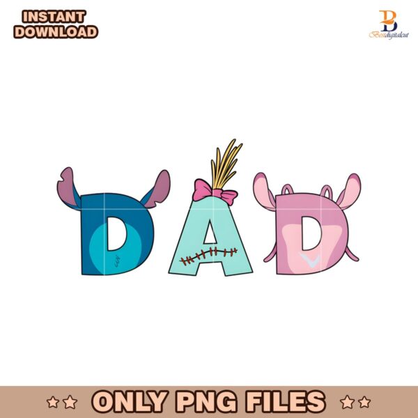 Lilo And Stitch Angel Dad Disney Fathers Day PNG