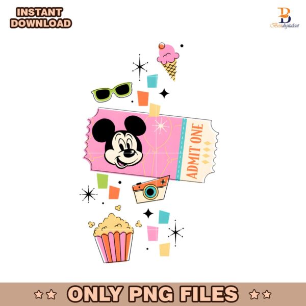 Mickey Mouse Disney Park Ticket PNG