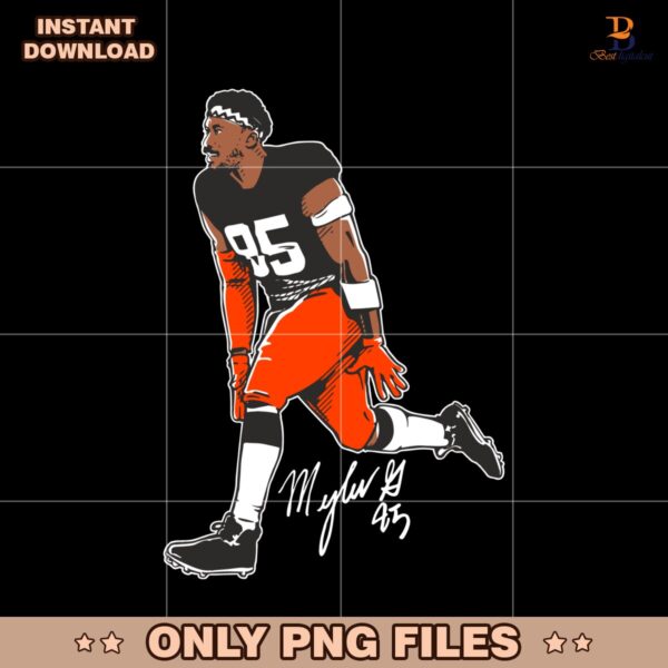 Myles Garrett Superstar Pose Signature Football Player SVG