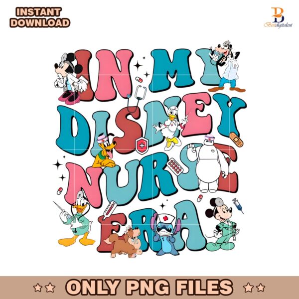 Personalized In My Disney Nurse Era Mickey Minnie PNG