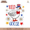 Red White And Goose Funny Patriotic Floral Fourth Of July PNG