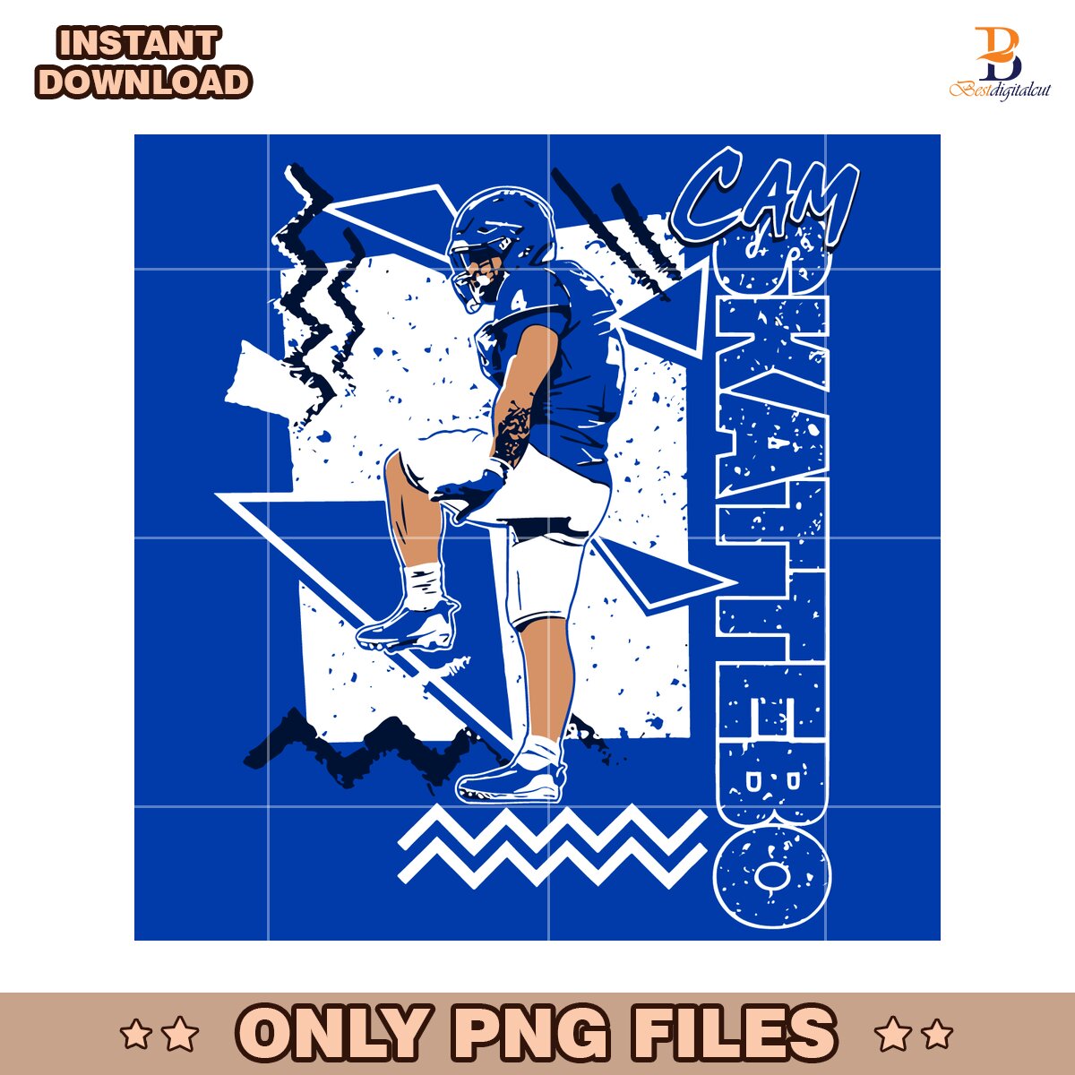 Retro 90S Cam Skattebo Nfl Draft Football SVG