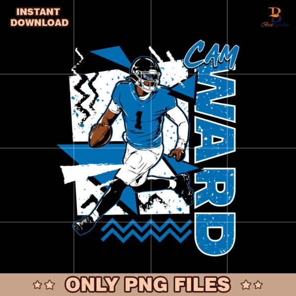 Retro 90S Cam Ward NFL Draft Football SVG