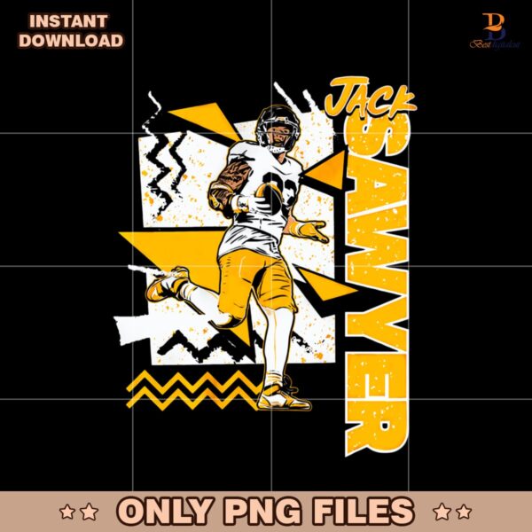Retro 90S Jack Sawyer Pittsburgh Steelers Football PNG