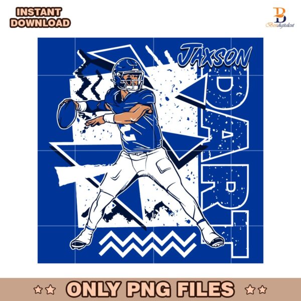 Retro 90S Jaxson Dart New York Giants Football PNG
