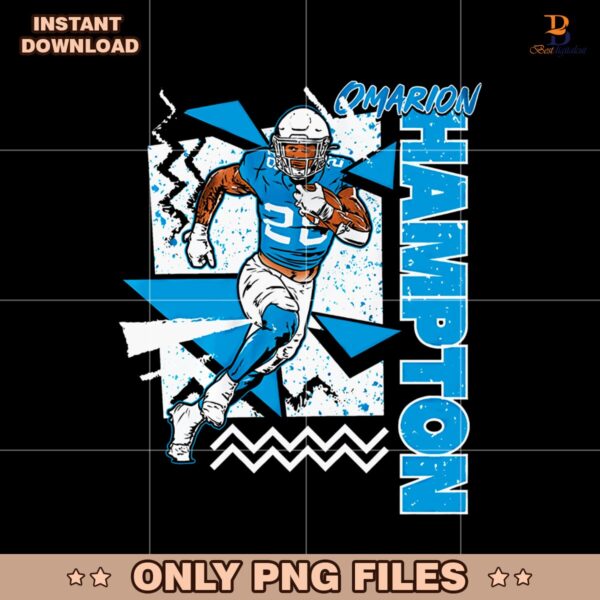 Retro 90S Omarion Hampton Los Angeles Chargers Football PNG