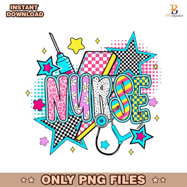 Retro Checkered Nurse Life Preppy Sublimation PNG