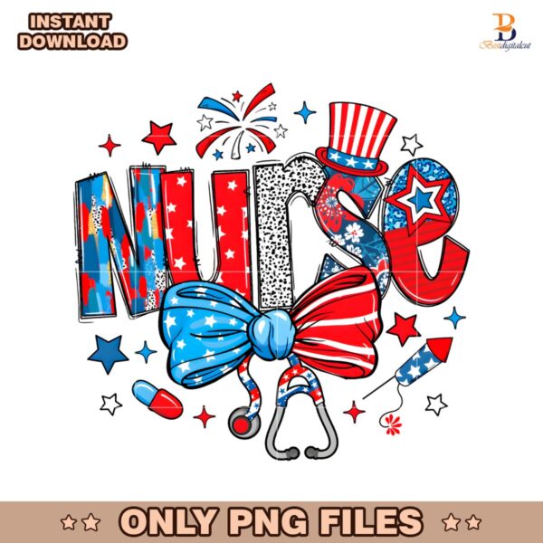 Retro Coquette Usa Nurse Week 4Th Of July America PNG
