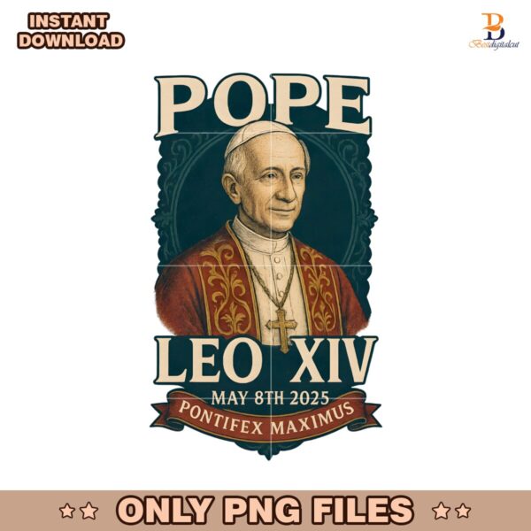 Retro Pope Leo Xiv Pontifex Maximus May 8Th 2025 PNG