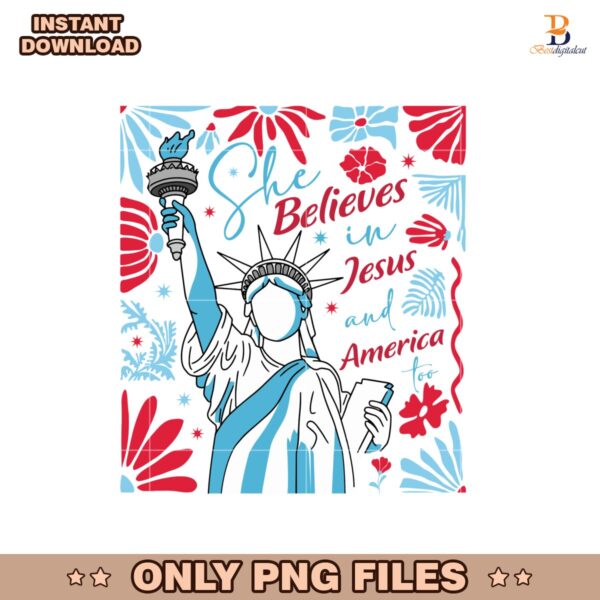 She Believes In Jesus And America Too Png