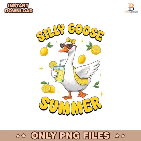 Silly Goose Summer Lemon Vibes Funny Duck PNG