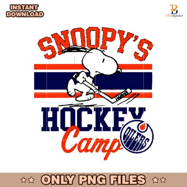 Snoopy Edmonton Oilers Hockey Camp PNG