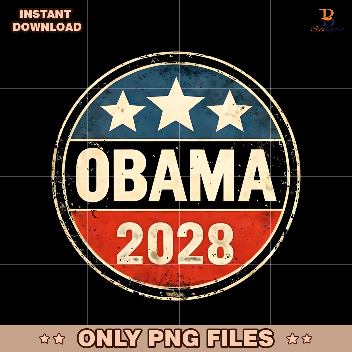 Vintage Barack Obama 2028 Political Png Sublimation