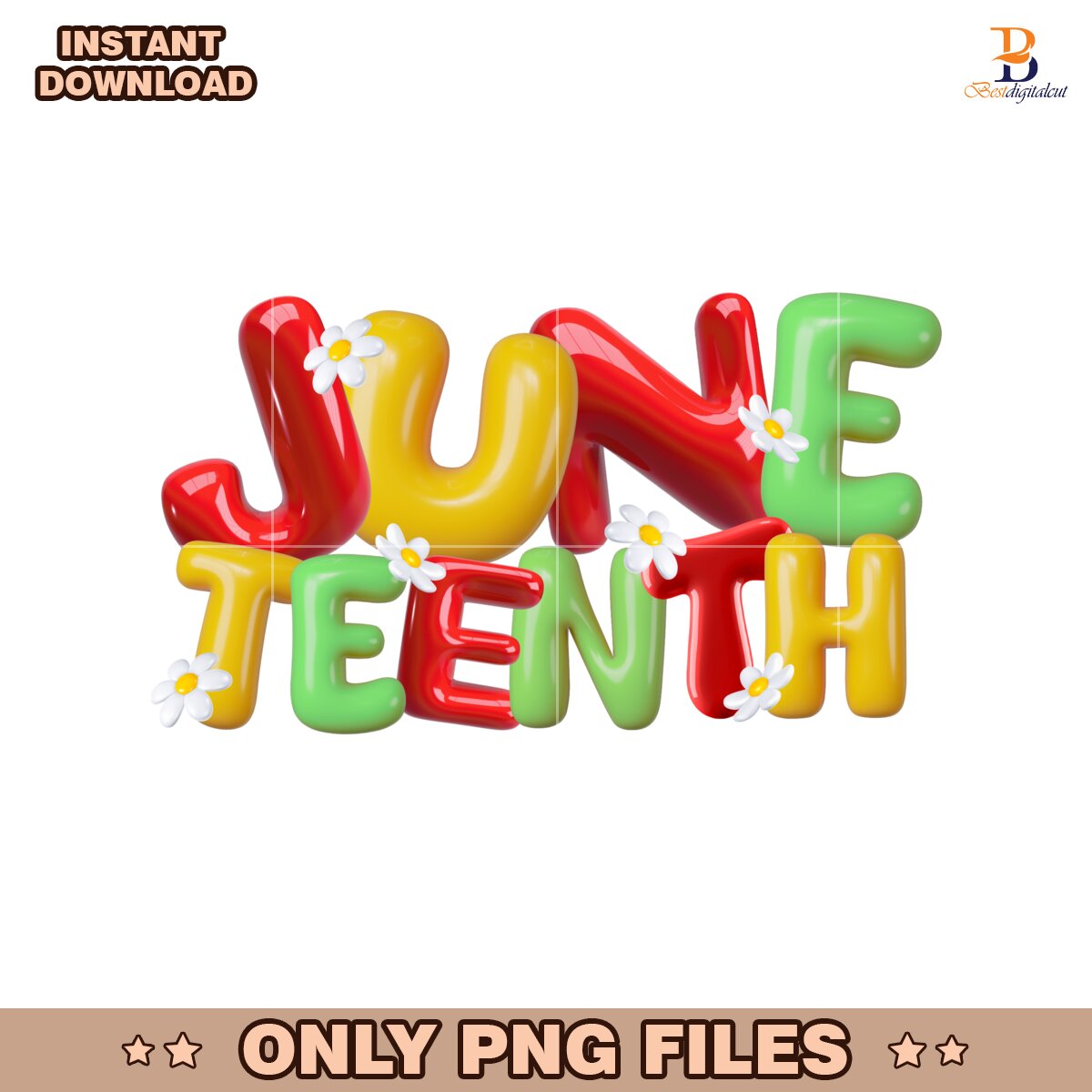 3D Juneteenth Freedom History PNG