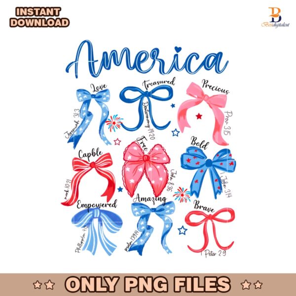 America Coquette Usa 4Th Of July Girly Patriotic PNG