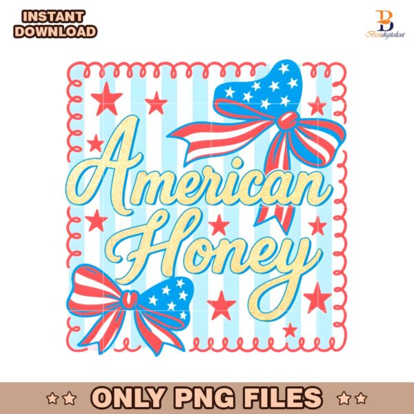 American Honey Coquette Preppy Bow 4Th Of July PNG