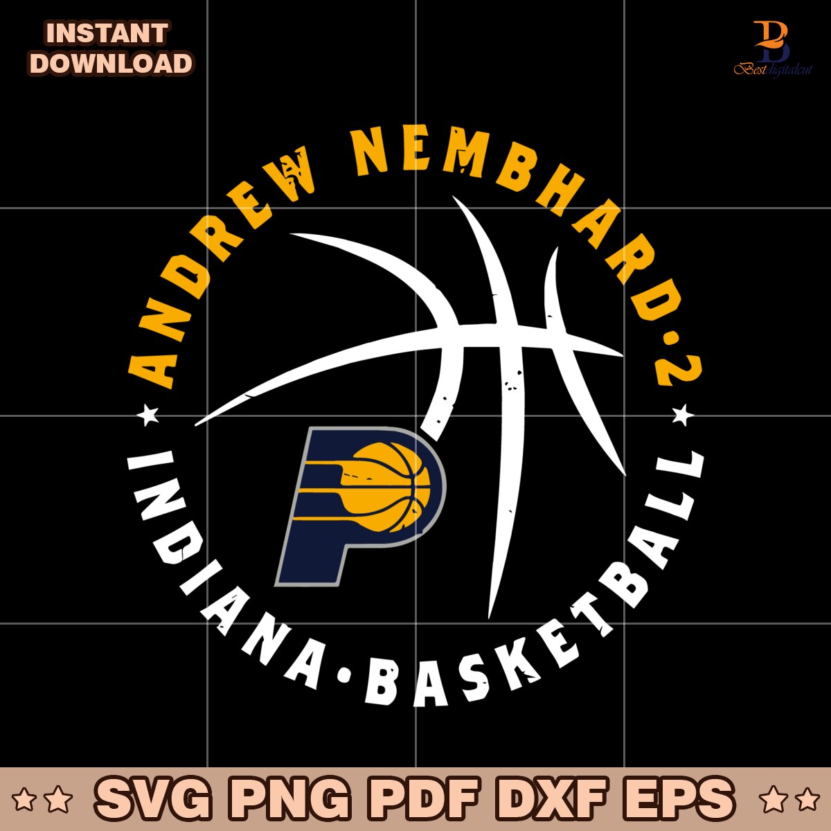 Andrew Nembhard Indiana Pacers Basketball Player Ball SVG
