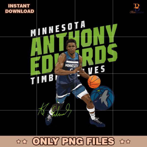 Anthony Edwards Minnesota Timberwolves Player Signature PNG