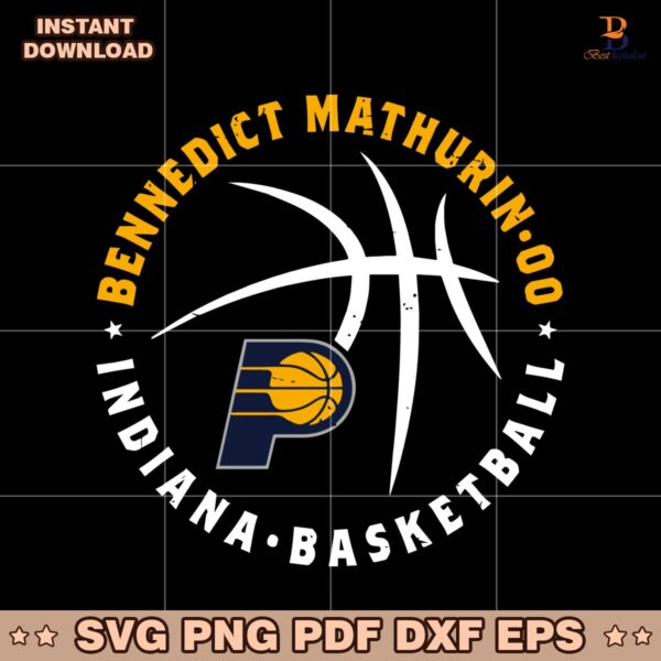 Bennedict Mathurin Indiana Pacers Basketball Player Ball SVG