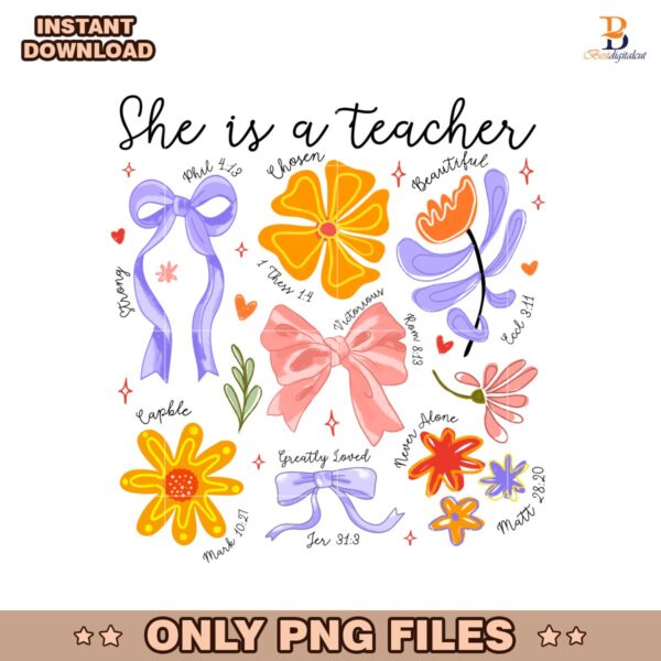 Boho Floral Teacher Life Wildflowers Png Sublimation