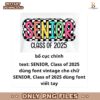 Checkered Senior 2025 Retro Bright Graduation PNG