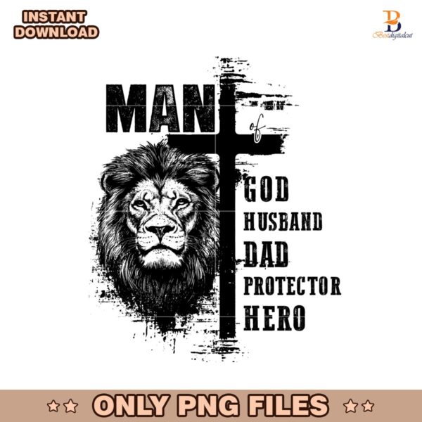 Christian Dad Man Of God Lion Cross PNG