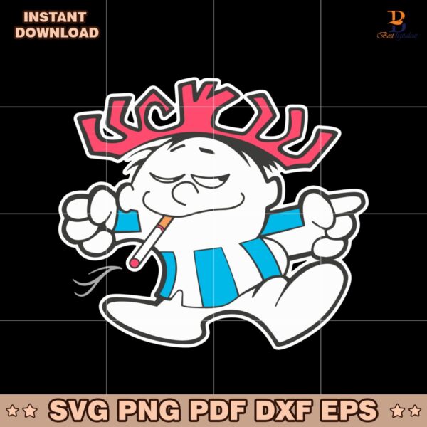 Cool Punch Mascot Smoking Meme Retro Cartoon SVG