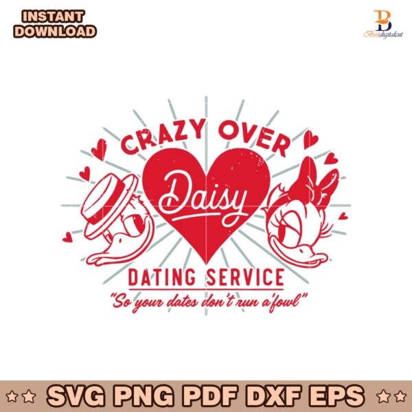 Donald And Daisy Duck Crazy Over Daisy Dating Service SVG