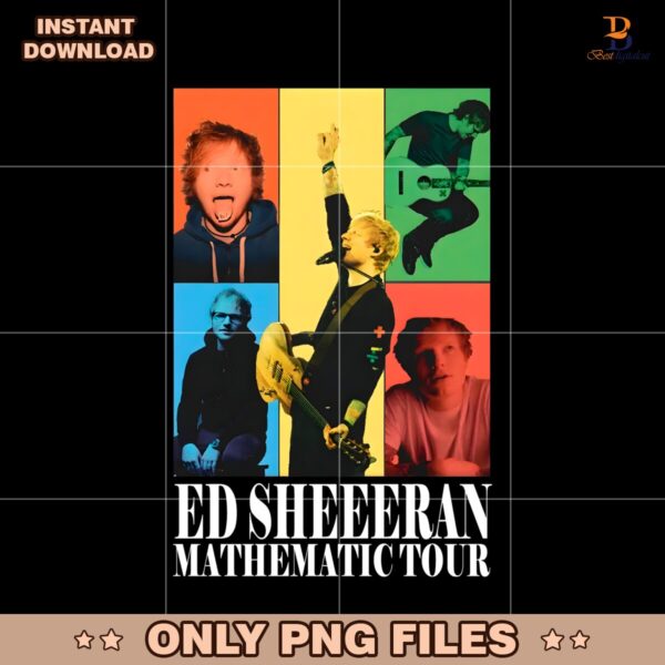 Ed Sheeran Color Block Portrait Mathematic Tour PNG