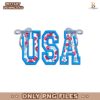 Floral Bow Usa Patriotic Girly Retro Embroidery Style Fourth Of July PNG